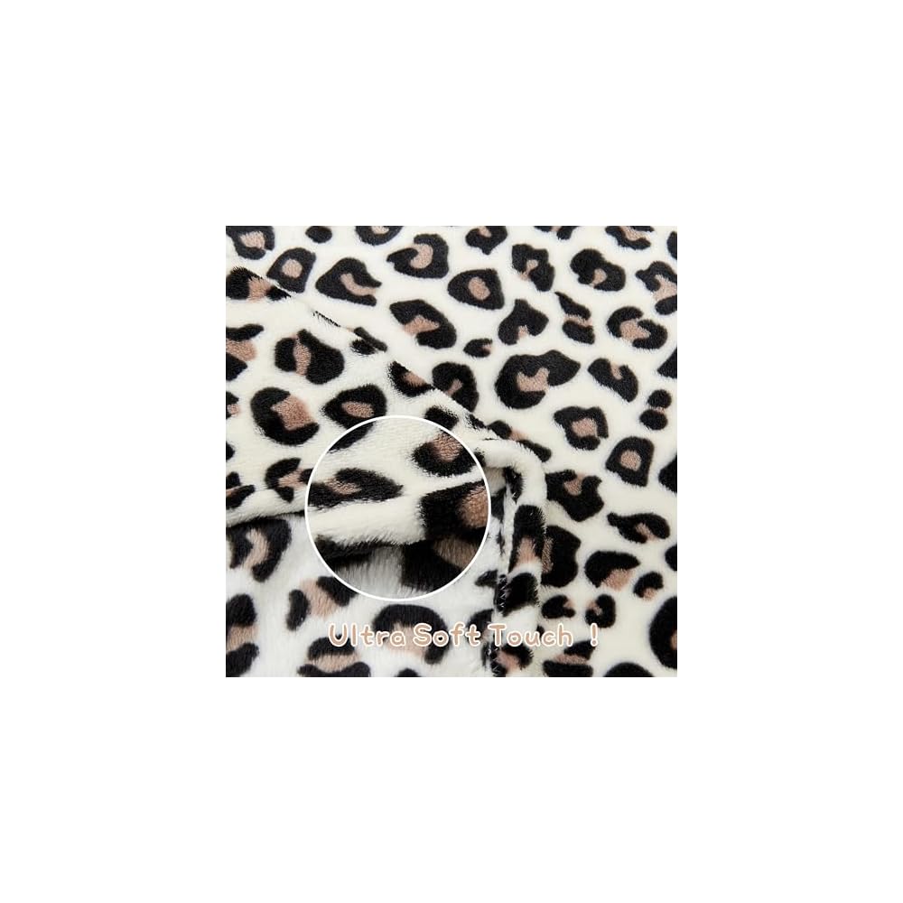 Leopard Print Baby Blanket Fleece Baby Blankets for Boys Girls, Ultra Soft Cozy Fluffy Infant Toddler Newborn Receiving Blankets for Crib Stroller, 30"x40", Cream