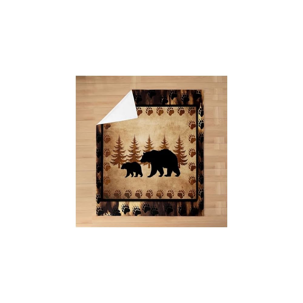 Bear Wild Animal Throw Blanket 50" x60 All Season