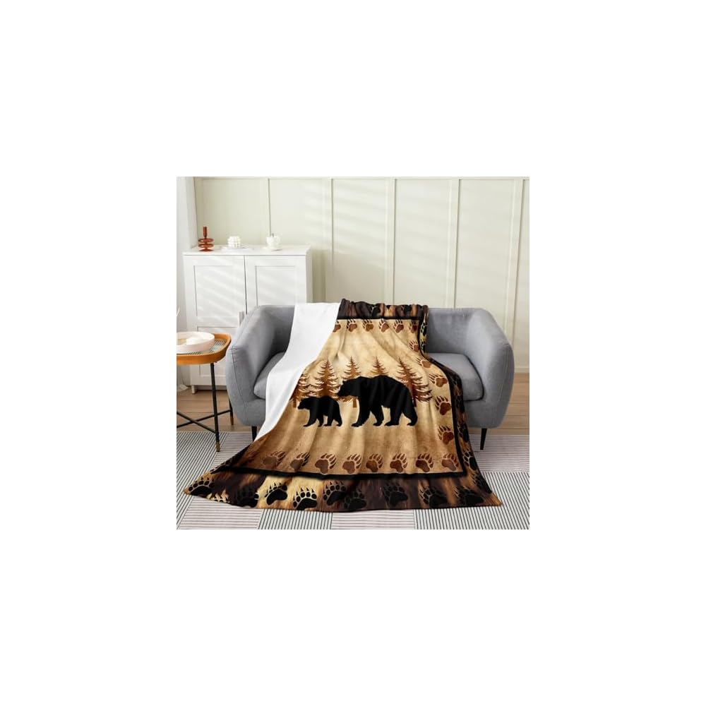 Bear Wild Animal Throw Blanket 50" x60 All Season