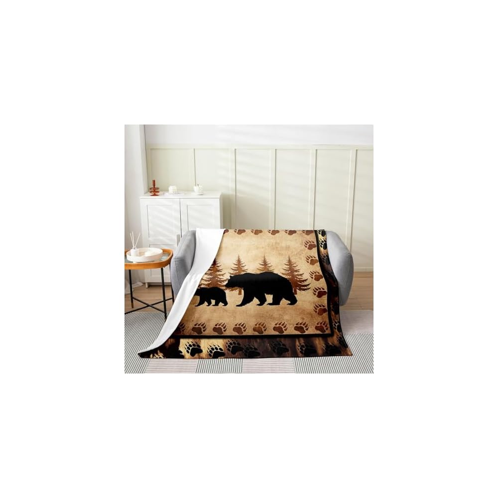 Bear Wild Animal Throw Blanket 50" x60 All Season