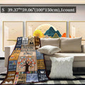 Book Themed Blanket, Soft Throw Blanket, Air-conditioned Room Blanket, Warm Nap Blanket, Blanket Gifts for Home Office Travel Camping