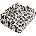 Leopard Print Baby Blanket Fleece Baby Blankets for Boys Girls, Ultra Soft Cozy Fluffy Infant Toddler Newborn Receiving Blankets for Crib Stroller, 30"x40", Cream