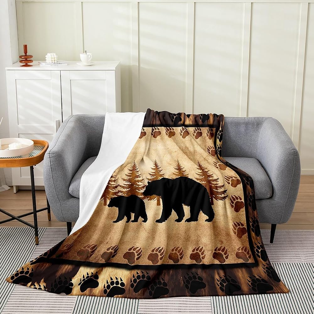 Bear Wild Animal Throw Blanket 50" x60 All Season