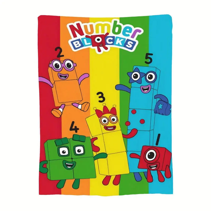 Numberblocks Soft Fleece Blanket - Educational Number Blocks Design with 1-10 Numbers, Vibrant Colors, All-Season Cozy Throw for Home, Office, Travel & Gift Giving, Educational Play Item | Vibrant Blanket | Warm Cozy Material 187